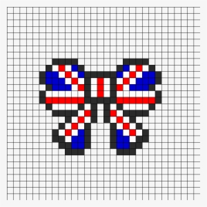 Union Jack British Flag Bow Perler Perler Bead Pattern - Perler Bead British Flag