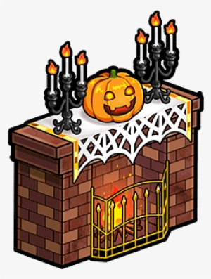 Furniture-halloween Fireplace Render - Unison League New Halloween