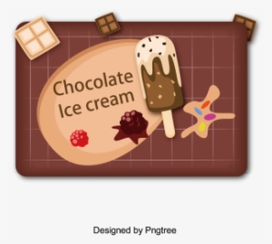 Cartoon Flat Ice Cream Icon Summer Cool Drink, Ice - Chocolate