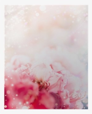 Floral Romantic Pastel Border Background With Red Flowers - Canvas Print