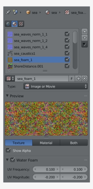 Setting Up The Textures¶ - Water