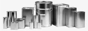 Cylindrical And Square Formed Metal Containers Varying - Bottle