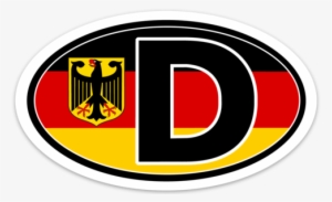 D For Deutschland Vinyl Decal Euro Oval Sticker (3" - D Germany
