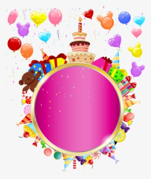 Happy Birthday Clipart Round - Happy Birthday Round Frame Png