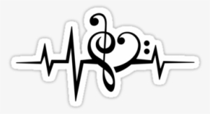 Music Heart Pulse, Love, Music, Bass Clef, Treble Clef, - Heartbeat With Music Notes