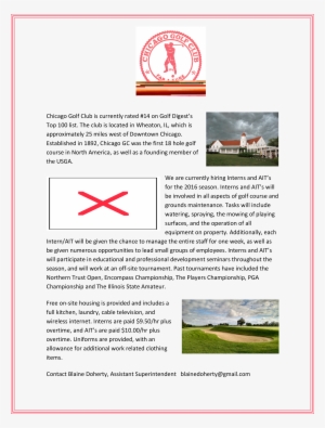 Golf Course Intern Housing