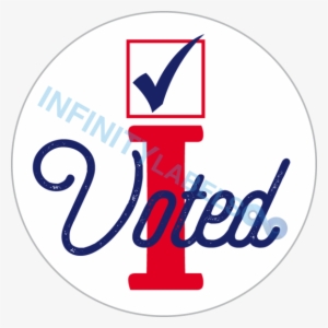 "i Voted" White Gloss 2 1/2" Circle Labels - Sticker