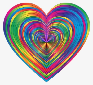 Colorful Prismatic Chromatic Rainbow Psych - Psychedelic Hearts