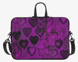 Grunge Purple Hearts Laptop Handbags 17" - Interestprint Designed Laptop Shoulder Bag Blue Petunia