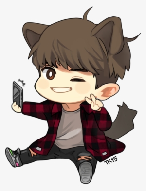 Png Free Library Chanyeol Drawing Simple - Portable Network Graphics