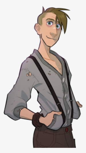 Buttons Wore Nothing But His Oversized Grey Cardigan - Cartoon