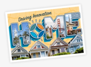 Driving Innovation Home Postcard - Painted Ladies