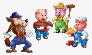 /y1 2/three Pigs - Three Little Pigs And Wolf Clipart