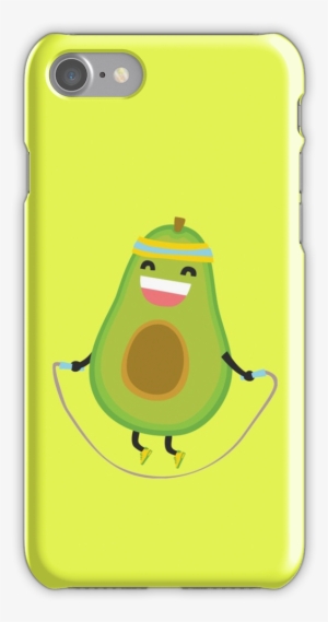 Cute Kawaii Fitness Avocado Rope Jumping Iphone 7 Snap - Cute Kawaii Fitness Avocado Rope Jumping V-neck Tees