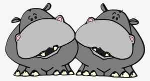 Hippo Two - Clipart Two Hippos