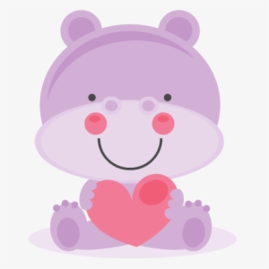 Hippo Cliparts - Valentine Hippo Clipart