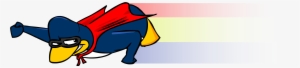 Super Penguin Leaving Flag Similar To Colombia Behind - Cartoon