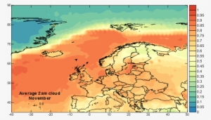 Europe 2am November Cloud Cover - Cloud Cover Map Europe