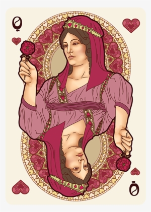 Queen Of Hearts Card Png Download - Playing Card