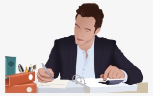 Graphic Free Stock Collection Of Working Man In High - Man In Office Clipart