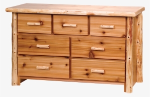 Timberland Cedar Log 7-drawer Dresser - Wooden Dresser Png