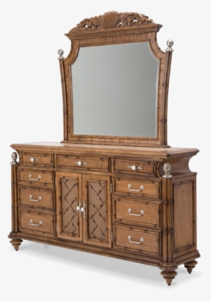 Amini Excursions Dresser W/mirror 2pc Caramel Cashmere - Aico Excursions Chest By Michael Amini
