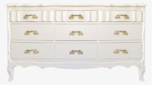 French Provincial Dresser In Gloss White Lay Ba Lay - White Gloss Vintage Dresser