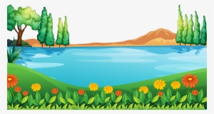 Vector Royalty Free Library Hill Clipart Natural Vegetation - Chart On Frog In A Pond