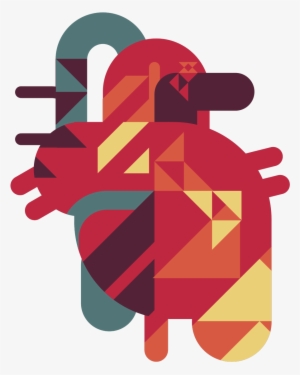 Graphic Design Illustration Heart Human Heart Geometric - Illustration