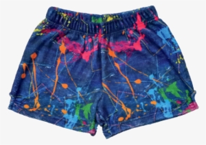 Paint Splatter Denim Plush Shorts - Https