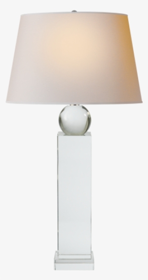 Geometric Tall Table Lamp In Crystal With Natural Paper - Light Fixture