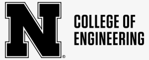 Black N To Left Of 2-line College Of Engineering Word - Nebraska Logo Black And White