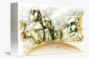 Diversity Drawing Artwork - Peter Potter - Mount Rushmore Canvas