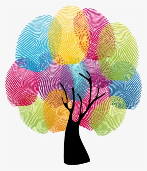 Cheap Wall Framed Picture Colourful Fingerprint Tree