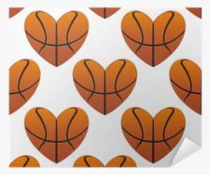 Basketball Hearts In A Seamless Pattern Poster • Pixers® - Basketball