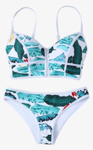 Zippered Tropical Bikini - Hombre Squadra Traje De Baño