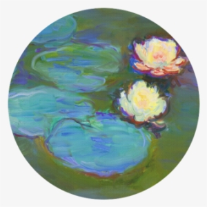 Monet Water Lilies Round Mousepad - Monet Water Lilies