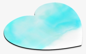 Turquoise Bright Watercolor Abstract Heart-shaped Mousepad - Abstract Art