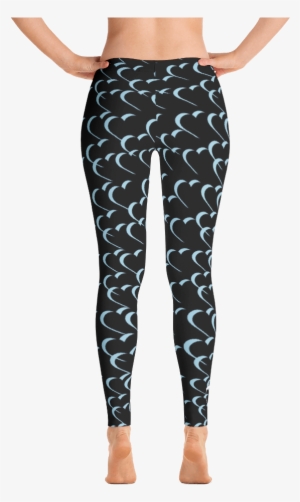 Tyfe Black And Blue Hearts Leggings - Gear Fuel Strong Is The New Skinny Blue Splash - Active