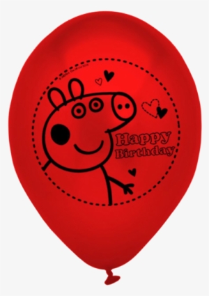 Peppa Pig Happy Birthday Party Printed Latex Balloons - Peppa Pig Latex Balloons (pk 10)