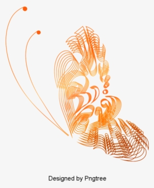 Simple Hand-painted Aesthetic Butterfly Design, Simple, - Psd