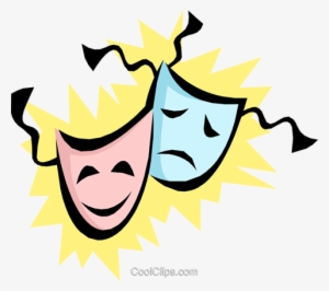 Theatrical Masks Royalty Free Vector Clip Art Illustration - Acting Clipart