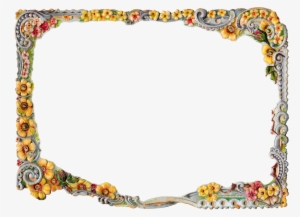 Flower Swirl Border Frame Design Image Scrapbooking - Frame Border Design Png