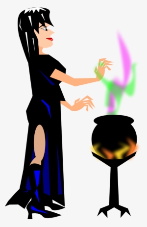 How To Set Use Witch With Cauldron Clipart