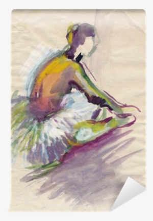 Ballerina, Water Colors Technique Wall Mural • Pixers® - Papier Dessin Aurora