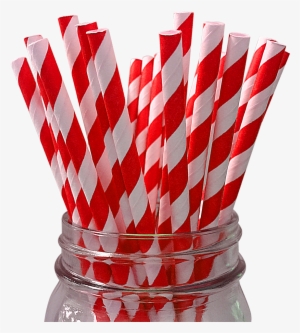 Red Striped 25pc Paper Straws - Paper Straws Black Stripes