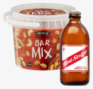 Red Stripe & Crusoe Lager And Nuts Bundle - Crusoe Snacking Co. Bar Mix Tub