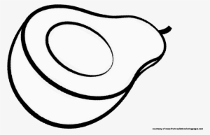 Svg Freeuse Avocado Clipart Black And White - Clip Art