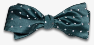 Bottle Green Satin Silk Self Tie Bow Tie With Silver - Necktie