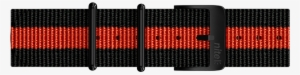 22mm Webbing Strap Black With Red Stripe & Black Buckle - Cinghia Per Borse (30 Mm) Nero